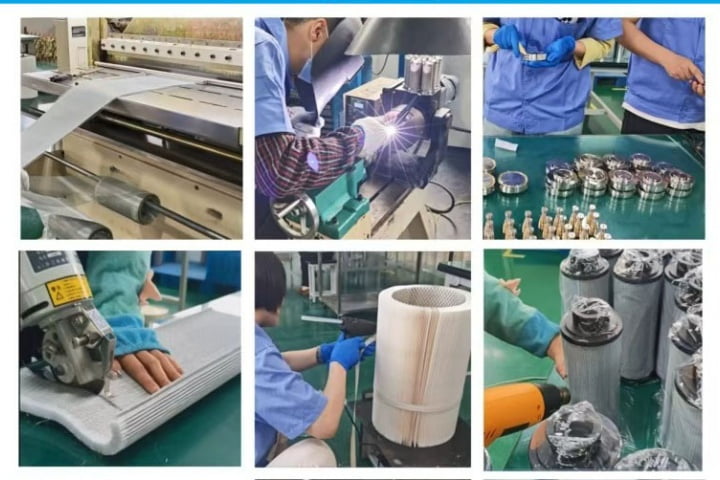 Industrial filter cartridge manufacturing facility with automated production lines at Henan Clean Filtration Equipment factory