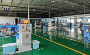 Industrial filter element quality testing station at Henan Clean Filtration Equipment factory -- pressure differential test and seal integrity inspection